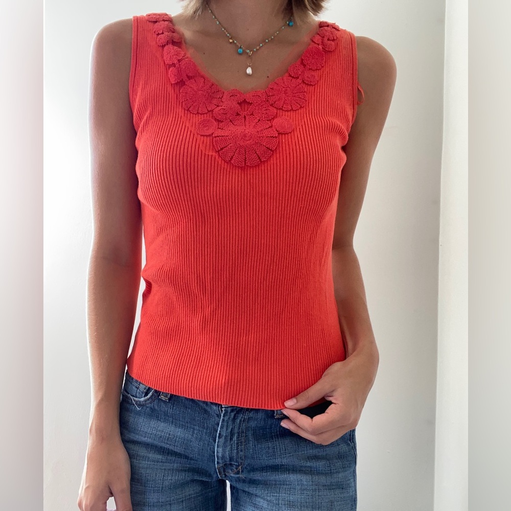 Nygard Collection Floral Lace Tank Top